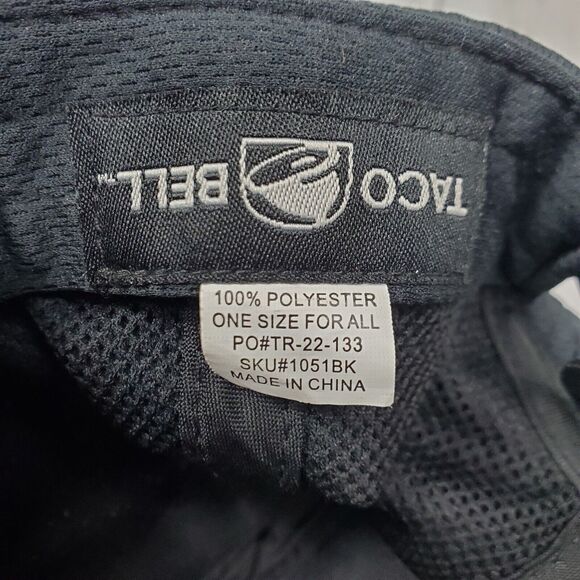 Taco Bell Logo Baseball Cap Hat Employee Crew Uniform Work Wear Black One Size - Picture 10 of 10